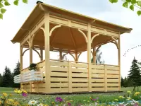 Беседка "Сосновая" 3х3 фасад фото