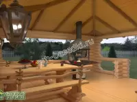 Большая рубленая беседка