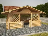 Беседка рубленная бревенчатая