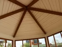 Беседка застекленная, цвет Белый и Махагон