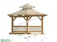 Беседка из бревна в китайском стиле