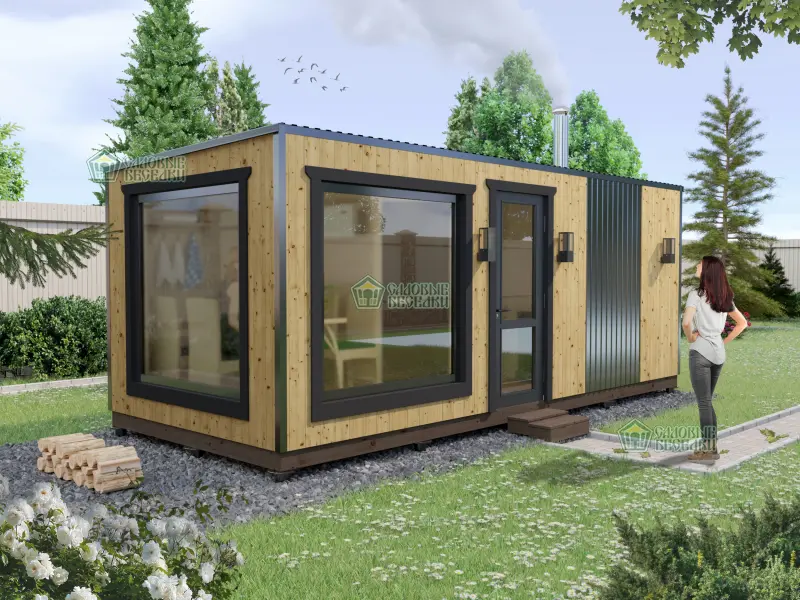 Баня «Скандинавия» с душевой фото