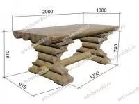 Комплект садовой мебели из оцилиндрованного бревна