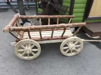 Телега из дерева под старину декоративная средняя