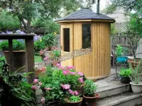 Мини сауна уличная круглая диаметр 220 (Ель, Архангельский лес)