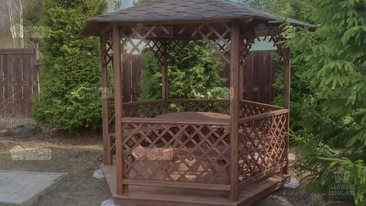 БЕСЕДКА "ТЕМНАЯ СЕТКА" (АРТ: 999) с монтажом или готовый комплект для самостоятельной сборки