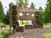 Пергола угловая закрытая орех №3