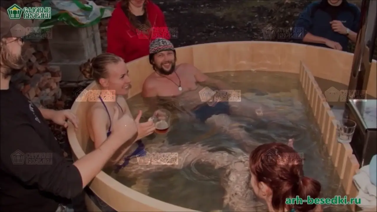 Купель с печью, японская баня "Офуро" , "Фурако" . Уличная купель с подогревом от производителя !