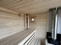 Баня с панорамными окнами ”Black Onyx” фото интерьер 11