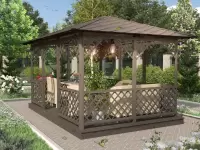 Беседка Кентукки XL в размере 3х4,5 открытого типа по акции Все включено со сборкой №5