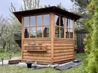 Беседка застекленная цвет Орех №6