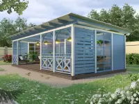 Большая веранда размером 4,5х9 м, с местом под гриль барбекю №4