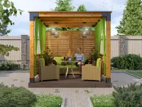 Беседка в стиле лофт из бруса 1