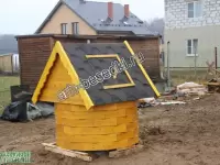 Деревянный колодец. Домик на колодец "цвет Сосна"