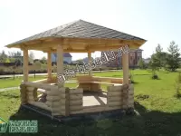 Шестигранная беседка из бревна