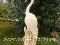Деревянная скульптура "Цапля"