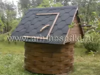 Колодец для дачи деревянный. Домик на колодец.