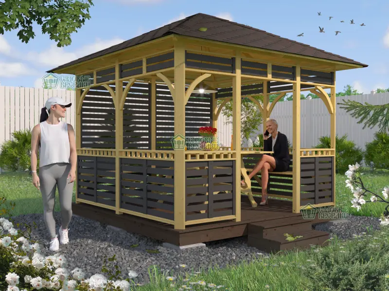 Беседка "Оникс Премиум" 3Х3 по акции все включено