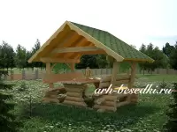 Беседка-навес со столом и лавками 2х3