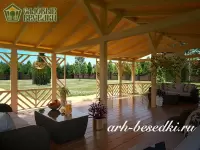 Веранда деревянная "Фазенда" 6х9м