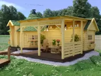 Гриль домик Premium Гранд 5 Комбинированный с открытой верандой 34м2 №4