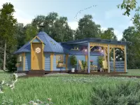 Гриль домик Premium Гранд 7 Комбинированный с открытой верандой 28 м2 №2