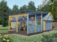 Гриль домик Premium Гранд 7 Комбинированный с открытой верандой 28 м2 №5