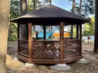 Беседка восьмигранная Темная сетка №5