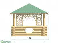 Квадратная беседка из бревна