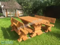 Комплект садовой мебели из оцилиндрованного бревна