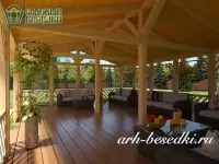 Веранда деревянная "Фазенда" 6х9м