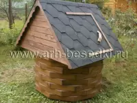 Колодец для дачи деревянный. Домик на колодец.