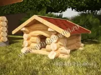 Будка для собаки рубленая из бревна