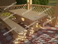 Стол рубленный из бревна, мебель из бревна