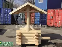 Колодец декоративный рубленный, сруб колодца