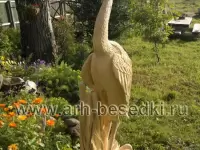 Деревянная скульптура "Цапля"