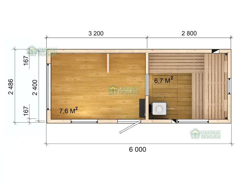 Баня каркасная Север фото размеры