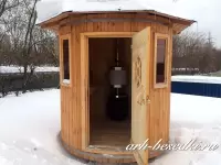 Мини сауна уличная круглая диаметр 220 (ЛИСТВЕННИЦА, Архангельский лес)