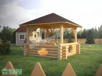 Сруб квадратной беседки