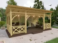 Веранда "Маранта XXL" 3х6 открытого типа по акции «Все включено» №3