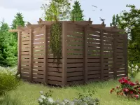 Пергола угловая закрытая орех №5