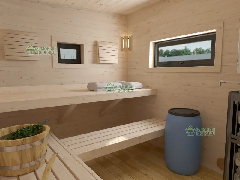 Баня каркасная Север фото интерьер № 3