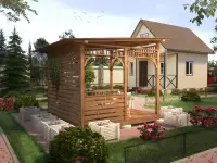 Деревянное кашпо для цветов фото 1