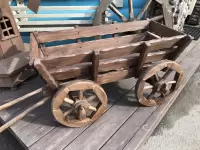 Телега декоративная темная малая