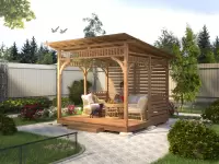 Беседка -веранда открытая в стиле лофт фото