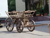 Телега из дерева под старину декоративная большая