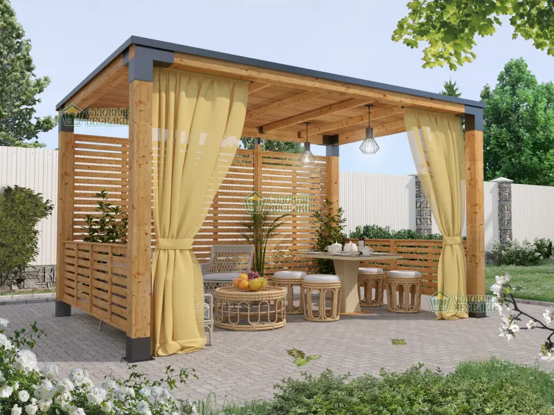 Беседка 3х4,5 из бруса со сборкой фото 1