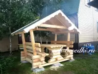 Беседка-навес со столом и лавками 3х3