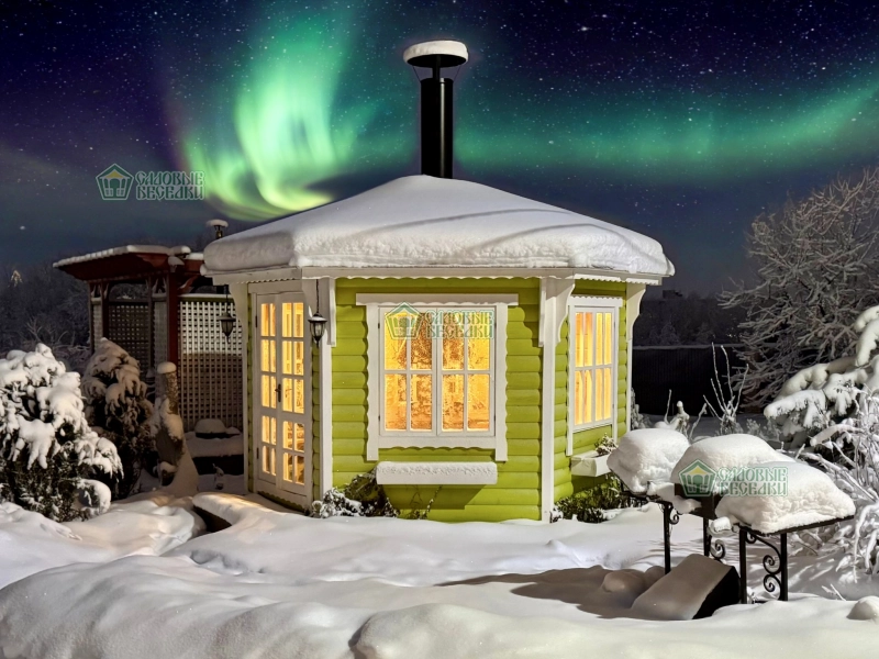 Гриль беседка из дерева Лайм 9,5м2 №11