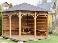 Полуоткрытая беседка в стиле лофт 3х3 №3